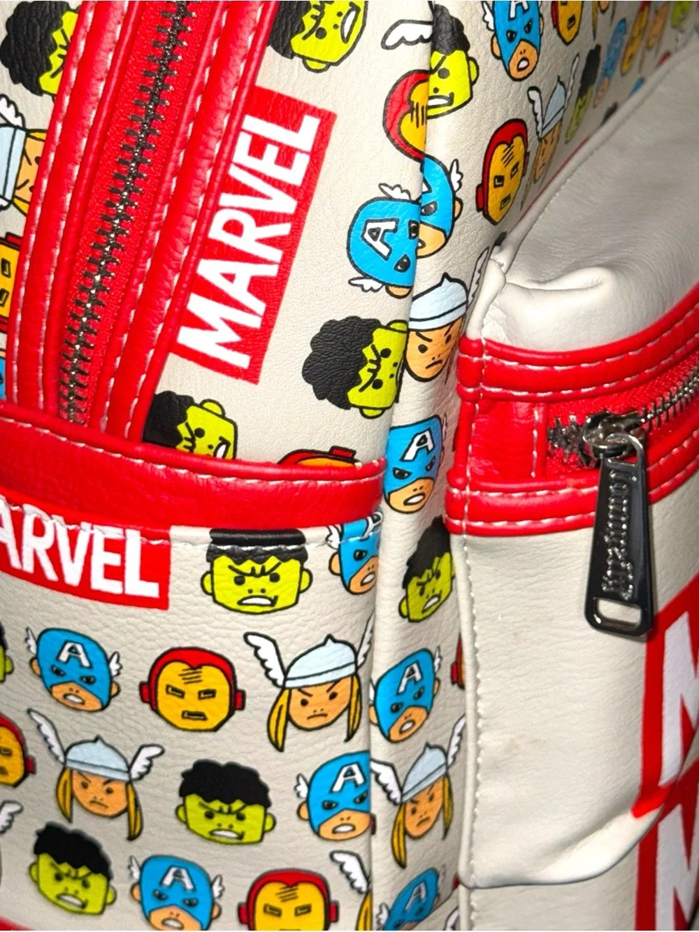 Loungefly Disney Parks Marvel Avengers Red and White Mini Backpack
